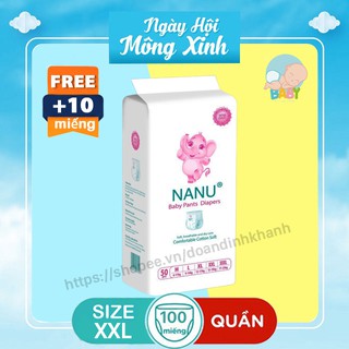 Bỉm / tã / bỉm quần nanu dk8u8s xxl/100 miếng + tặng thêm 10 miếng