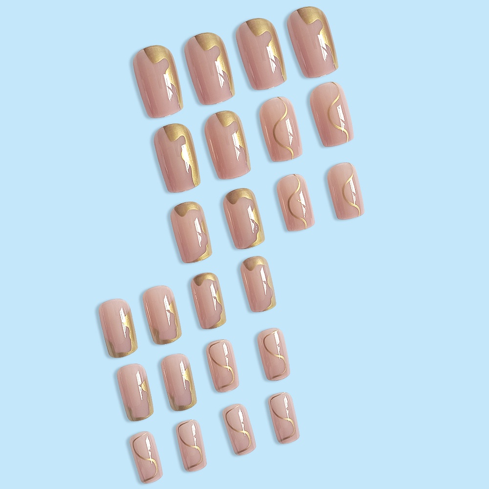 Set 1182 24 Móng Tay Giả Ngắn Trang Trí Nghệ Thuật