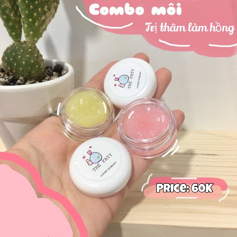 combo dưỡng hồng môi dâu tây