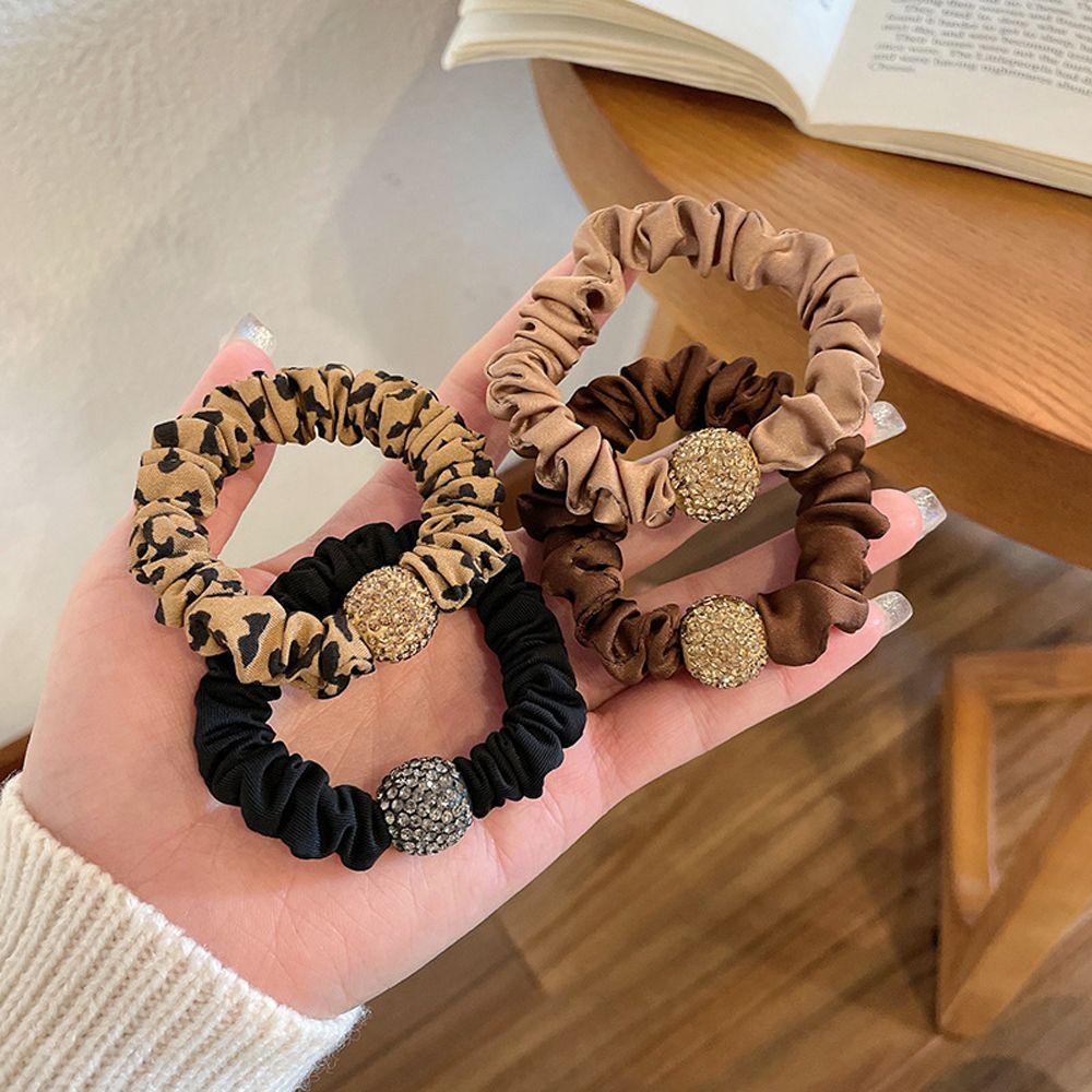 VANES1 Dây Buộc Tóc Cao Su Đính Hạt Phong Cách Hàn Quốc Cổ Điển Giá Đỡ