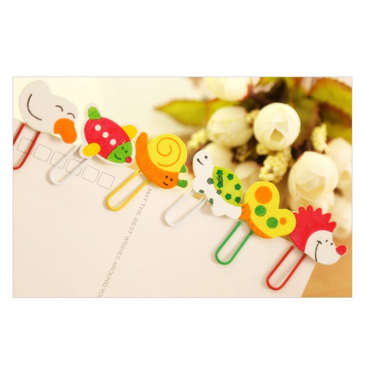 Kẹp gỗ đánh dấu trang sách hình động vật đáng yêu tiện dụng