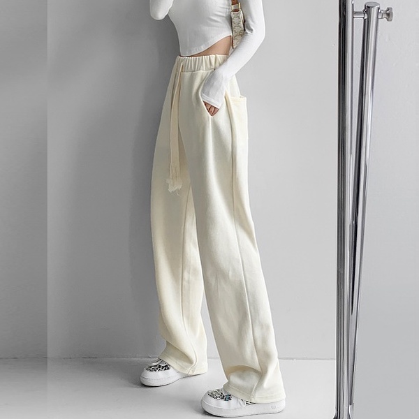 Quần dài lưng cao ống rộng thời trang năng động dành cho nữ