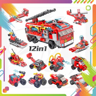 Lego Panlos 633016 Lắp Ráp Xe Cứu Hỏa 12 in 1 - City Fire Truck ( 561 Mảnh )( Hàng có sẵn )