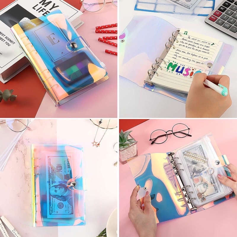 Bìa sổ còng nhựa DẺO màu hologam siêu đẹp A5 A6 - Bullet journal planner