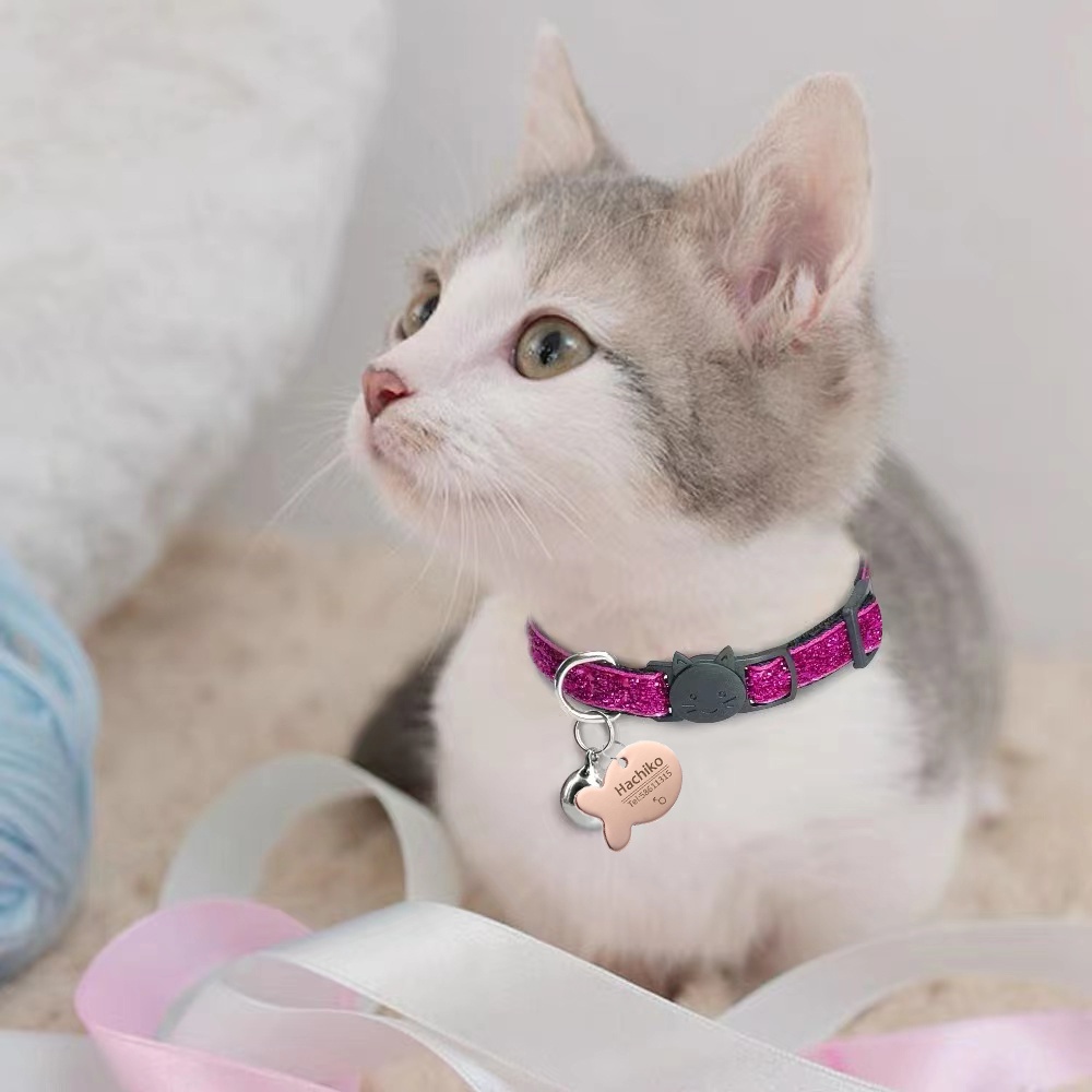 Khắc miễn phí Chống lạc thú cưng Mèo / Cổ áo cho chó Tags Cá hình dạng tên ID Thẻ Vật liệu thép không gỉ cho chó / mèo