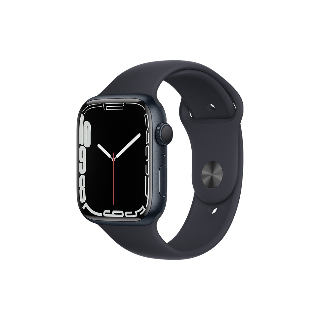 Đồng hồ thông minh Apple Watch Series 7 (GPS) viền nhôm dây đeo thể thao 45mm – Hàng chính