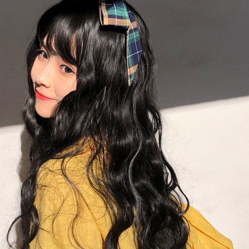Bộ Tóc Giả Dài Uốn Xoăn Nhuộm Màu Xinh Xắn Cho Nữ