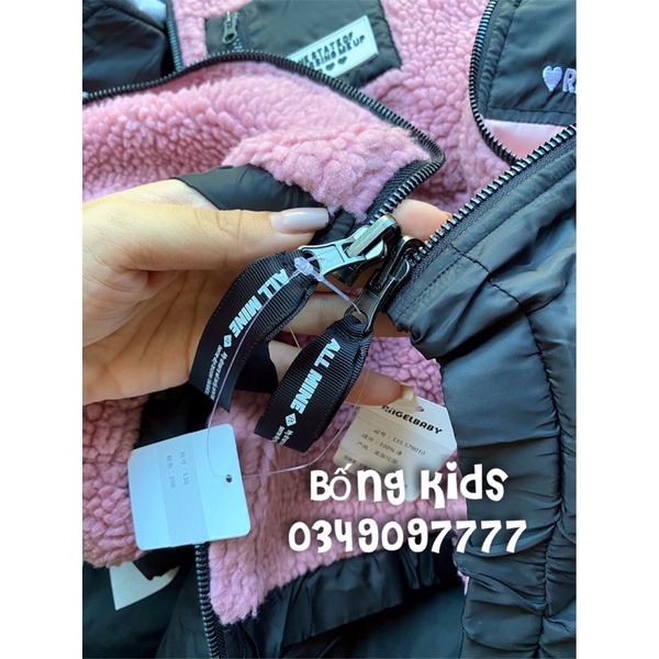 Áo Phao Hoodie Bé Gái 2 Mặt Phối Màu Korea