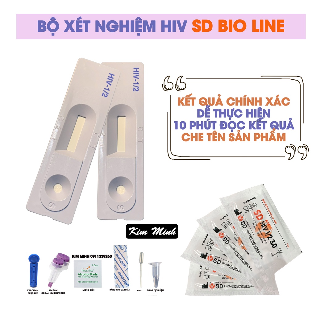 Que thử test nhanh HIV - SD BIOLINE Hàn Quốc chính xác tới 99%