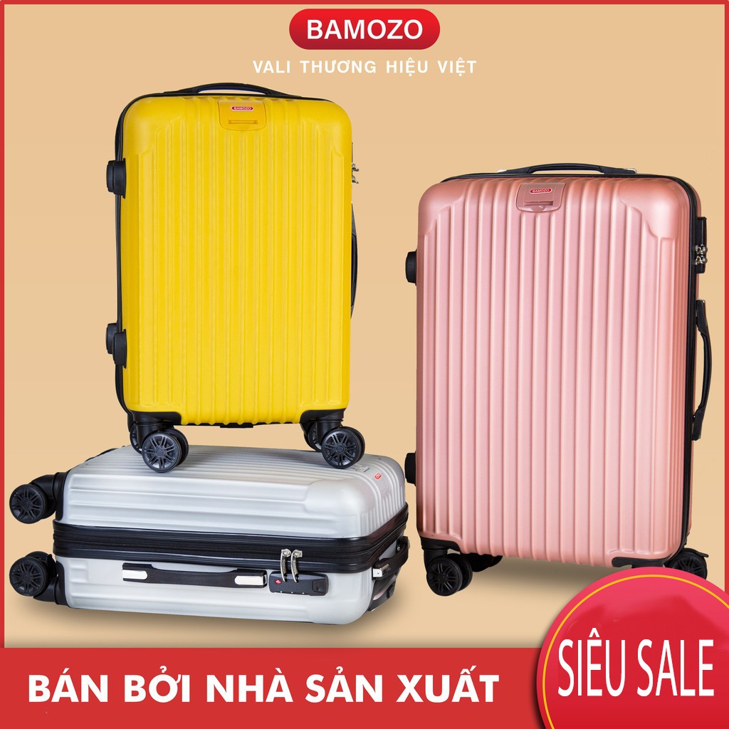 { XẢ KHO LỖ VỐN } Vali Du Lịch BAMOZO Cao Cấp Giá Rẻ Valy Kéo Nhựa Size 20 inch size 24 inch Bảo Hành 5 Năm