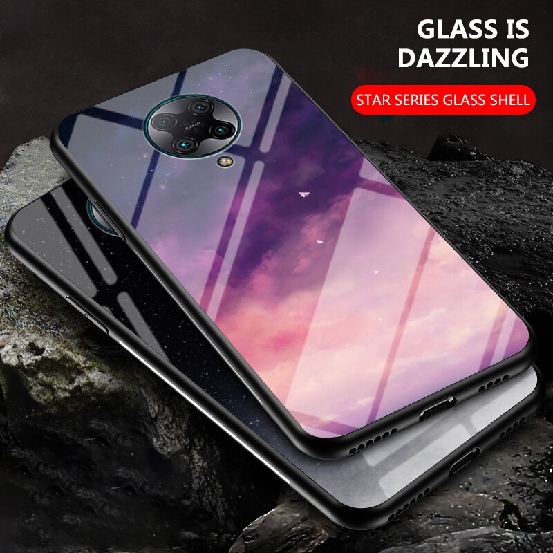 ốp điện thoại Kính Cường Lực Họa Tiết Bầu Trời Sao Cho Xiaomi Redmi K30 Ultra