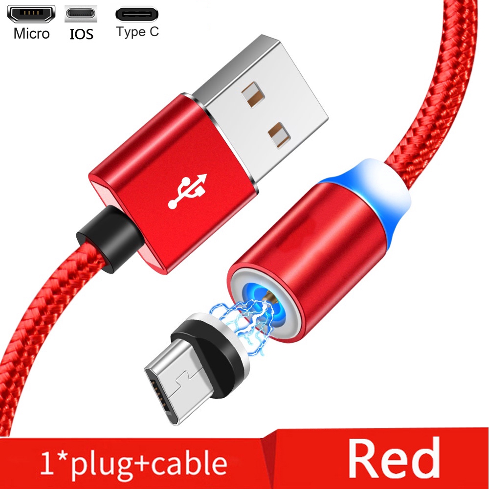 Cáp sạc nhanh micro USB từ tính 1m thích hợp cho Iphone Samsung Xiaomi Huawei Vivo Oppo Android