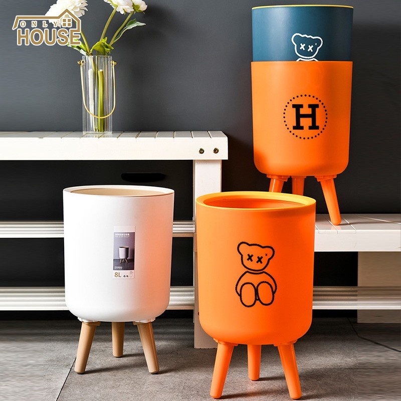ONLY HOUSE Thùng Rác Có Nắp Phong Cách Bắc Âu Sáng Tạo Cho Phòng Khách/Phòng Tắm
