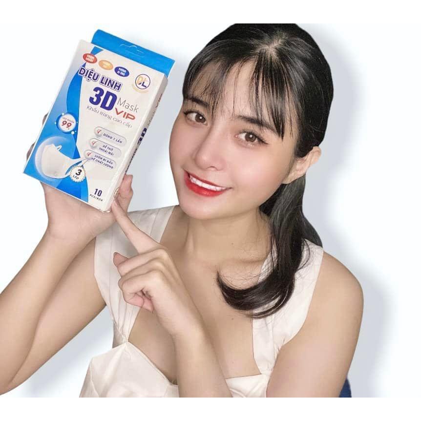 Combo 3 Hộp Khẩu Trang 3D Diệu Linh Công Nghệ Mới hottrend, kháng khuẩn chống bụi from to Nam Nữ đeo được