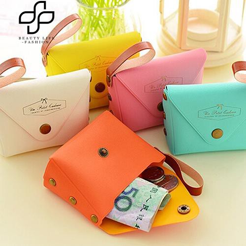 Ví mini Đựng Tiền / Thẻ / Tiền Xu Màu Kẹo Ngọt Sáng Tạo Dễ Thương