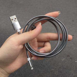Cáp sạc Iphone/Ipad bọc lò xo kim loại chống đứt chống gãy