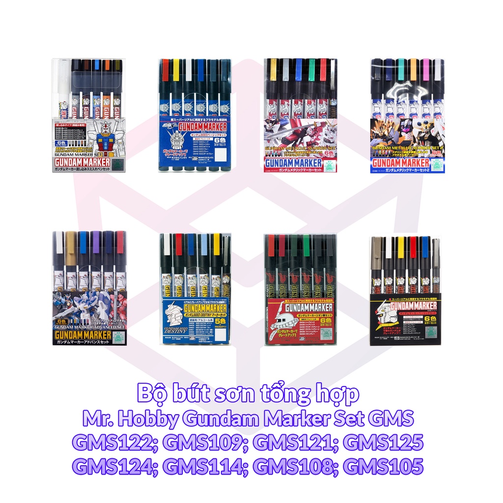 Bộ bút sơn Gundam Marker Set GMS tổng hợp Mr. Hobby – Bộ bút [TAM]