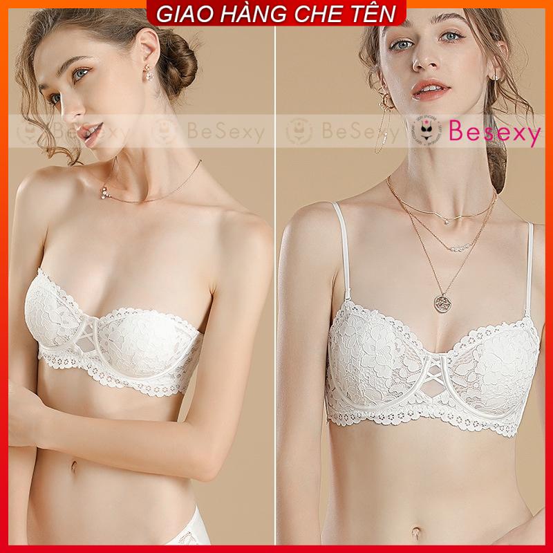 Bộ Lót Ren Quả Ngang Có Gọng Dây Áo Có Thể Tháo Rời Dáng Ôm Ngực | WebRaoVat - webraovat.net.vn