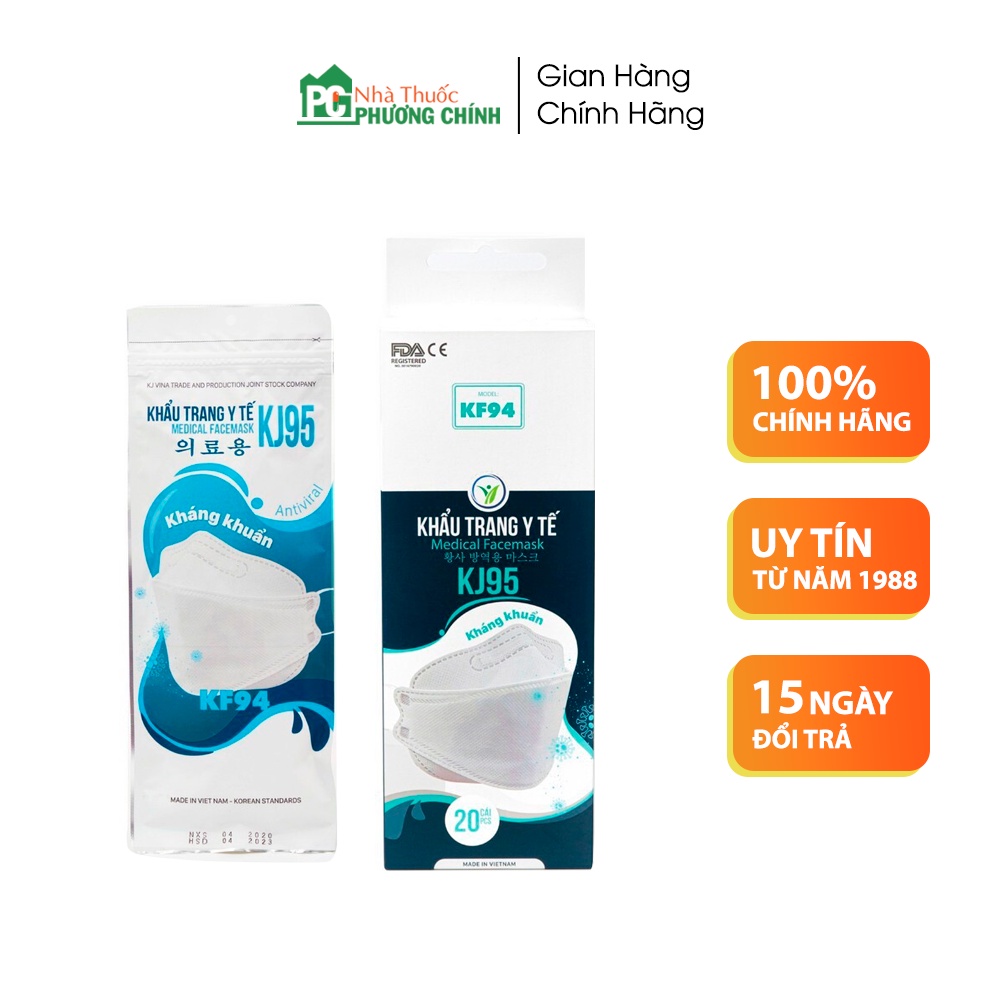 Khẩu Trang KJ95 Hàn Quốc 4 Lớp Kháng Khuẩn Cao Cấp (20 Cái/Hộp) | BigBuy360 - bigbuy360.vn