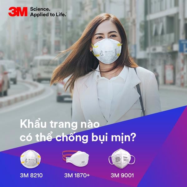 [1 hộp - 20 cái] Khẩu Trang 3M 8210 Lọc 95% Bụi Mịn PM2.5  &amp; Khí Thải Chuẩn N95