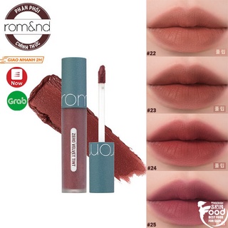 [Màu 22-25] Son kem lì, lên màu chuẩn, mịn môi Hàn Quốc Romand Zero Velvet Tint 5.5g