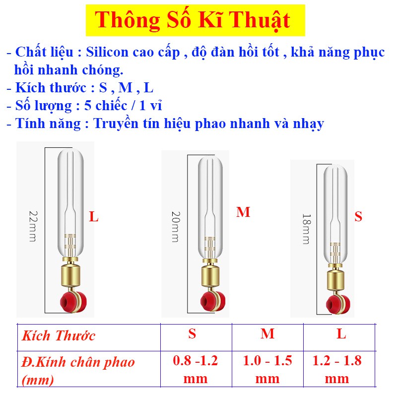 Chân Căm Phao Câu Đài Silicon Cao Cấp ( 5 cái ) Pk03