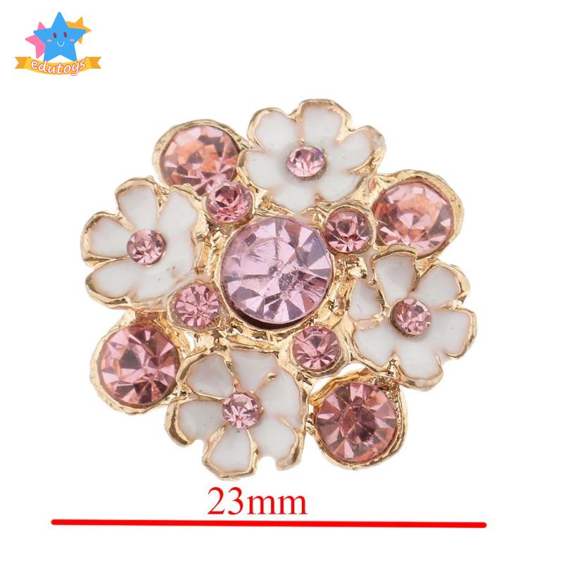 Set 5 Nút Pha Lê Hình Bông Hoa 23mm Dùng Trang Trí / Làm Đồ Thủ Công DIY