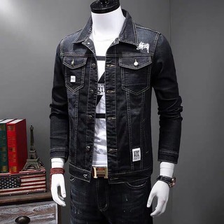 ÁO KHOÁC BÒ JEAN NAM ĐEN CAO CẤP - KHÔNG RA MÀU CHẤT JEAN CO GIÃN FULL SIZE [TCS-V005]