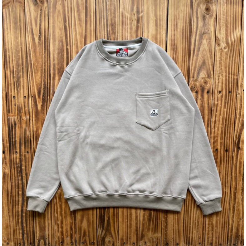 Áo hoodie Cotton màu trơn in chữ Ben Davis cá tính cho nam