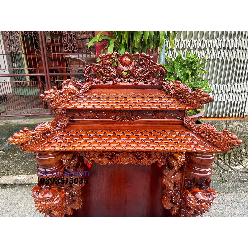Bàn thờ thần tài ông địa mái ngói Vip 81 x 81 x 147cm