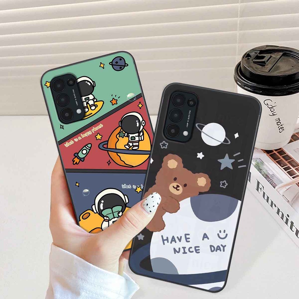 Ốp Oppo Reno5 4G / Reno5 5G / Reno 5 in hình vũ trụ, phi hành gia bầu trời cute dễ thương
