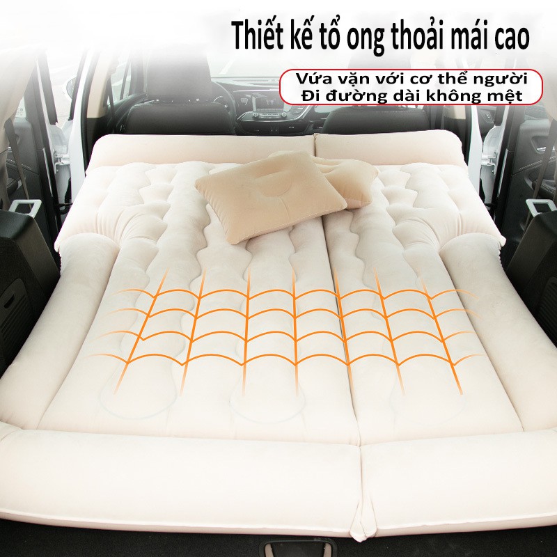 Giường đệm lớn, nệm hơi thông minh xếp gọn du lịch cho ôtô, xe hơi SUV + Kèm bơm điện, vòi đa năng_INS011