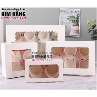 20 Hộp giấy cửa sổ đựng bánh cupcake , hộp đựng bánh cupcake cho bé ngày 1/6