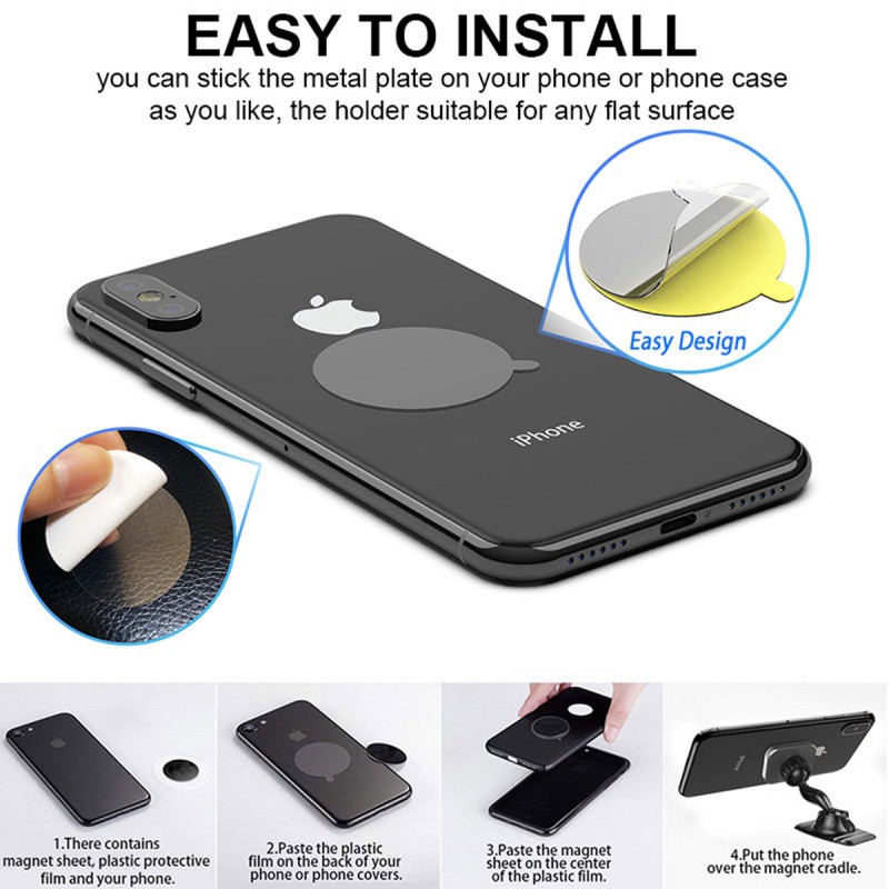 Giá đỡ điện thoại ANKNDO từ tính xoay 360 độ thiết kế tiện dụng cho xe hơi phù hợp với SAMSUNG XIAOMI