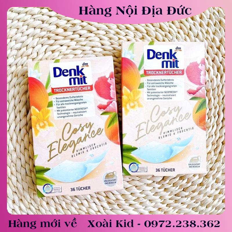 GIẤY THƠM QUẦN ÁO DENKMIT, LENOR DÙNG CHO MÁY SẤY, THƠM NGÁT HƯƠNG HOA (NGUYÊN HỘP 36 MIẾNG)- Nội địa Đức [Hot]