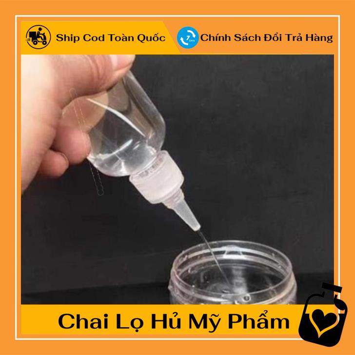 Chai Chiết Mĩ Phẩm ❤ [20ml] Chai nhựa pet nút nhọn chiết mỹ phẩm, chiết mực , , phụ kiện du lịch