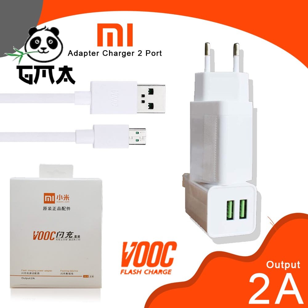 Củ Sạc Xiaomi 2 Cổng Ra 2a + Cáp Micro Usb