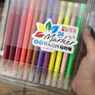 Bút brush 12/24/36 màu 2 đầu, bút dạ màu marker