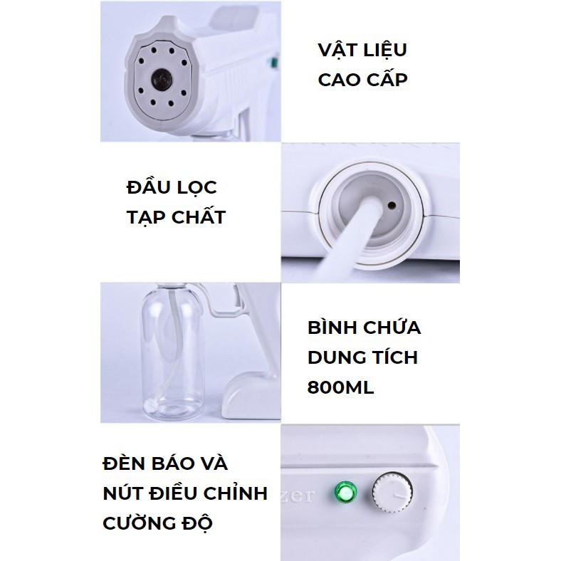 Máy khử khuẩn nano cầm tay - Súng xịt diệt khuẩn - Chống dịch siêu tiện lợi [ BẢO HÀNH 12 THÁNG]