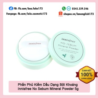 [CHÍNH HÃNG - CÓ VIDEO] Phấn Phủ Kiềm Dầu Không Màu Dạng Bột Khoáng Innisfree No Sebum Mineral Powder 5g