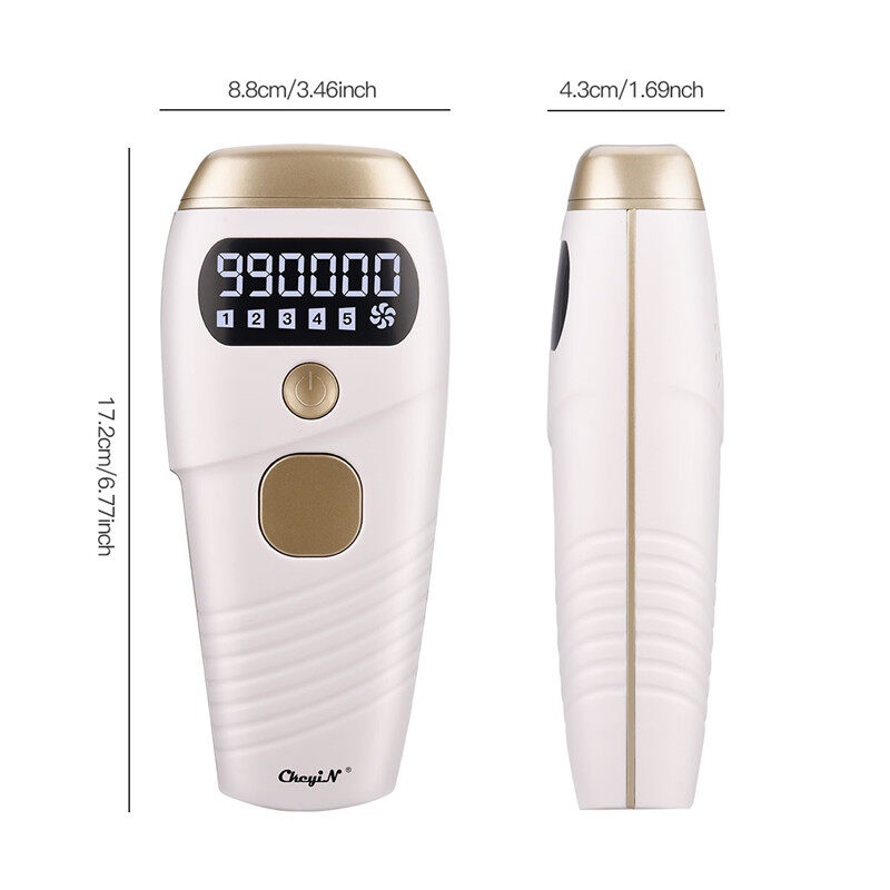 Máy triệt lông vĩnh viễn IPL không đau 990000 xung điện với 5 mức năng lượng hiệu quả tốt tẩy lông bikini, chân, nách