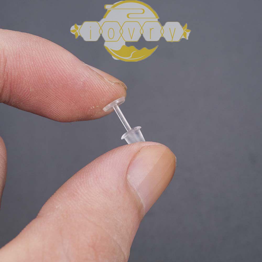 Set 50 Nút Khuyên Tai Bằng Nhựa Trong Suốt Chống Dị Ứng Thay Thế Tiện Dụng Cho Nữ