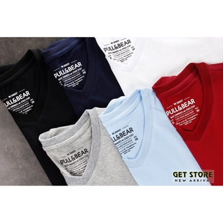 Áo thun cổ tim Pull & Bear - Vải dư chính hãng