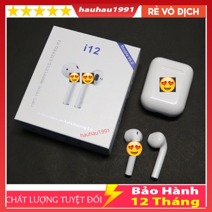 Tai Nghe Bluetooth Không Dây i12 inpods12 TWS 5.0 Âm Thanh HIFI, Cửa Sổ Tự Động Kết Nối, Hỗ Trợ Androi Và Ios