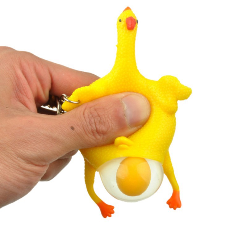 Móc khóa hình chú gà biết đẻ trứng dễ thương và vui nhộn