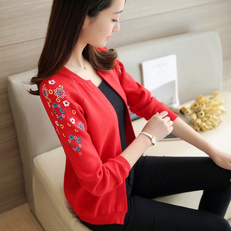 Áo Khoác Cardigan Thêu Hoa Phong Cách Hàn Quốc Thanh Lịch Dành Cho Nữ | BigBuy360 - bigbuy360.vn