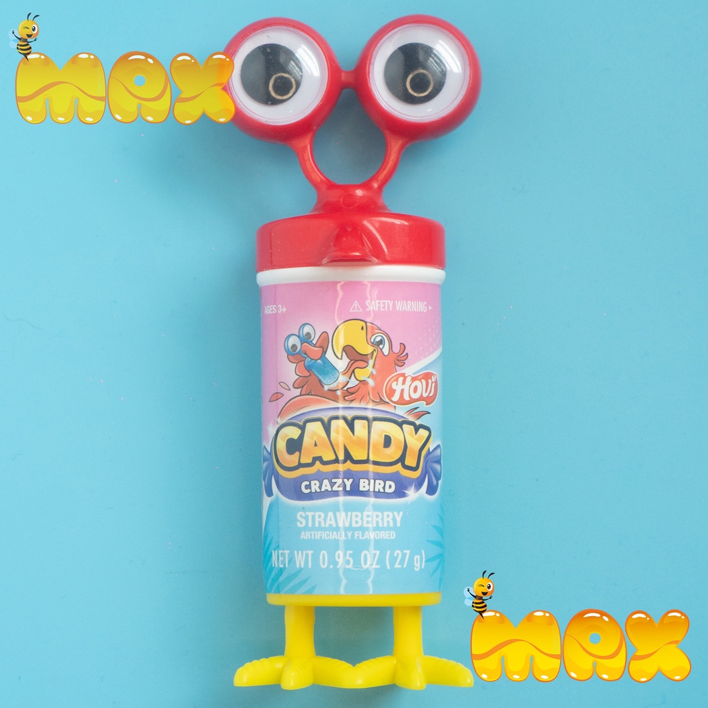 Kẹo mút chấm bột đường Hovi Crazy Bird 3 vị hãng Zed Candy Hà Lan