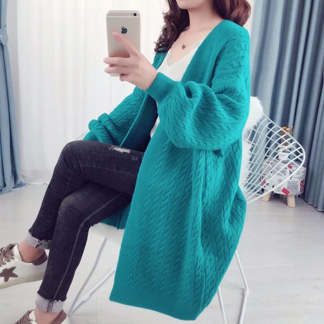 (HÀNG ORDER) Áo Cardigan vặn thừng dáng dài GNCM