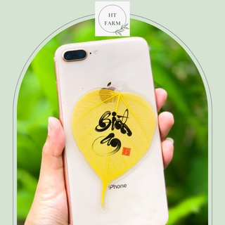 Lá Bồ Đề thư pháp chữ Bình an