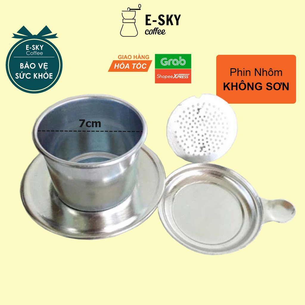Phin Pha Cà Phê Nhôm Nguyên Chất Không Sơn E-sky Coffee Size Nhỏ Miệng 7cm - KL